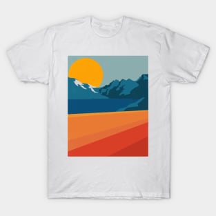 Retro Mountain Road Landscape T-Shirt